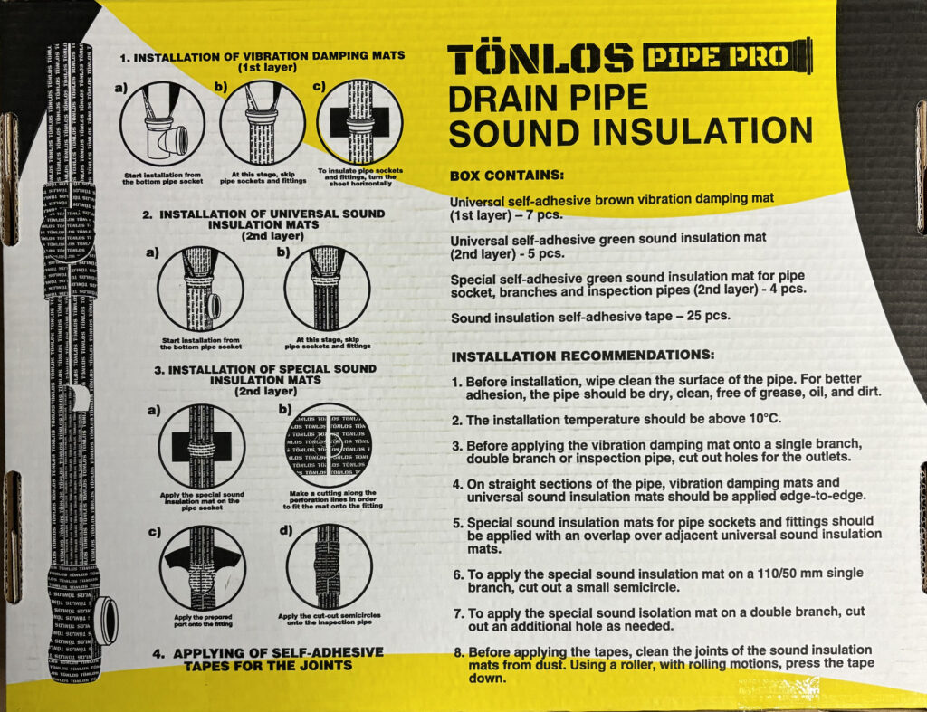 Drain pipe insulation Kanalisatsioonipüstiku kanalisatsioonipüstaku heliisolatsioon